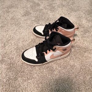 Kids Black and Pink Sneakers